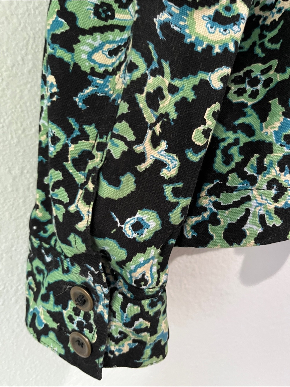 Charter Club Black Floral Button-Front Blazer with Green & Teal Accents - Picture 4 of 5